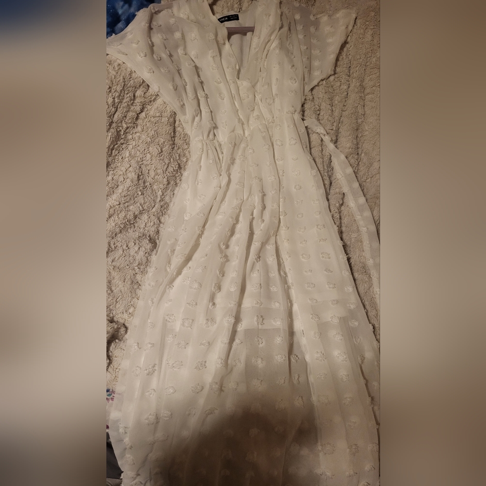 Shein long white dress size small